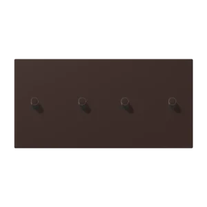 Centre plate with toggle lever "cylinder" 2-gang, 2 x 2 toggle levers, horizontal, LS 1912 range, duroplastic lacquered, terre d'ombre brûlée 59 (4320J)