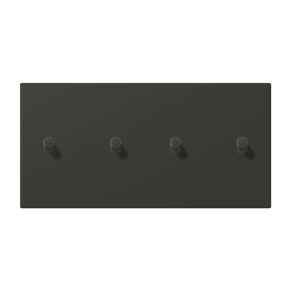 Centre plate with toggle lever "cylinder" 2-gang, 2 x 2 toggle levers, horizontal, LS 1912 range, duroplastic lacquered, ombre naturelle 59 (4320R)