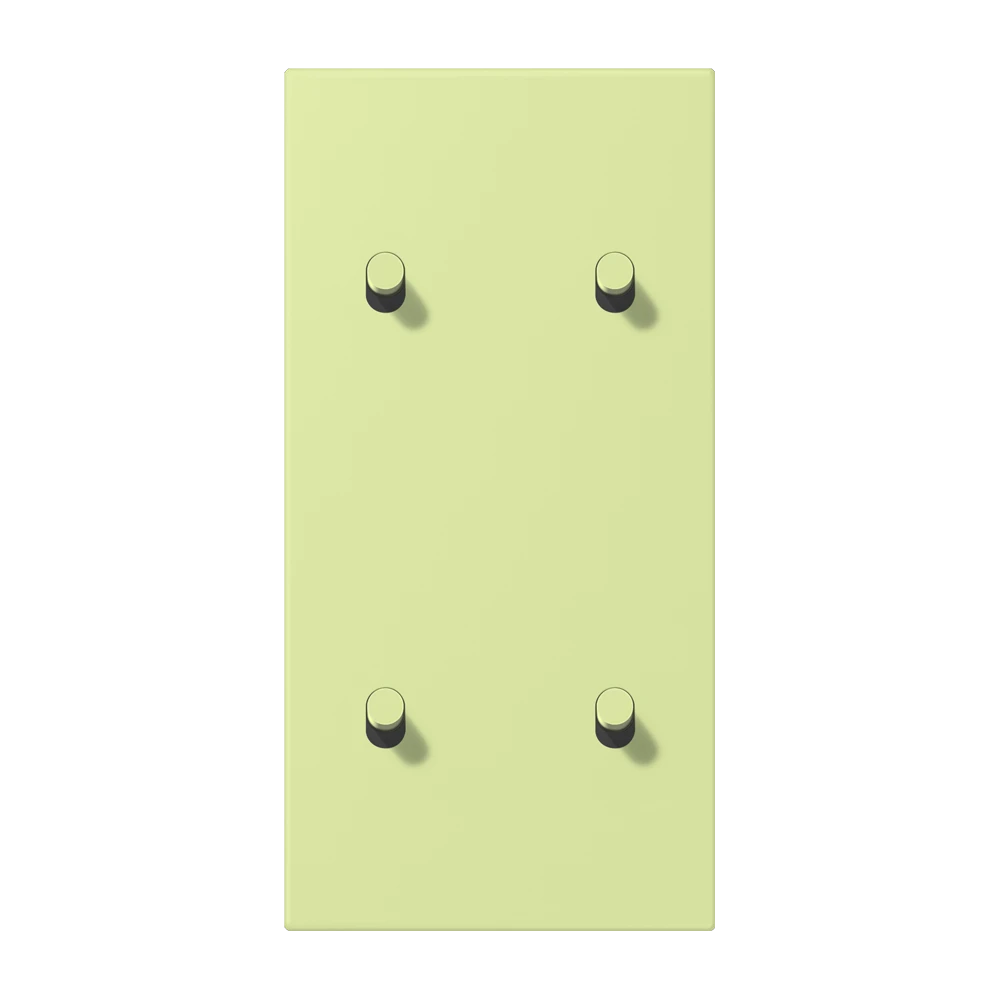 Centre plate with toggle lever "cylinder" 2-gang, 2 x 2 toggle levers, vertical, LS 1912 range, duroplastic lacquered, vert jaune clair (32053)