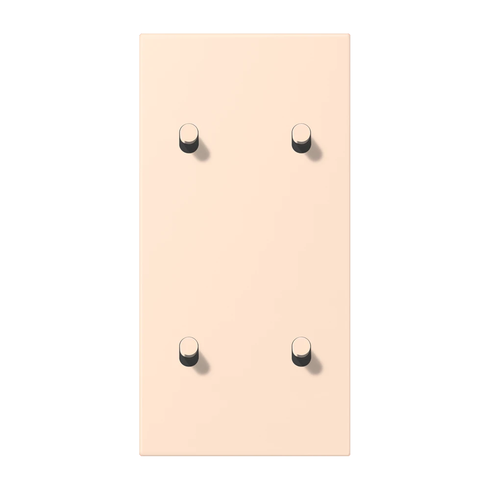 Centre plate with toggle lever "cylinder" 2-gang, 2 x 2 toggle levers, vertical, LS 1912 range, duroplastic lacquered, rose pâle (32091)
