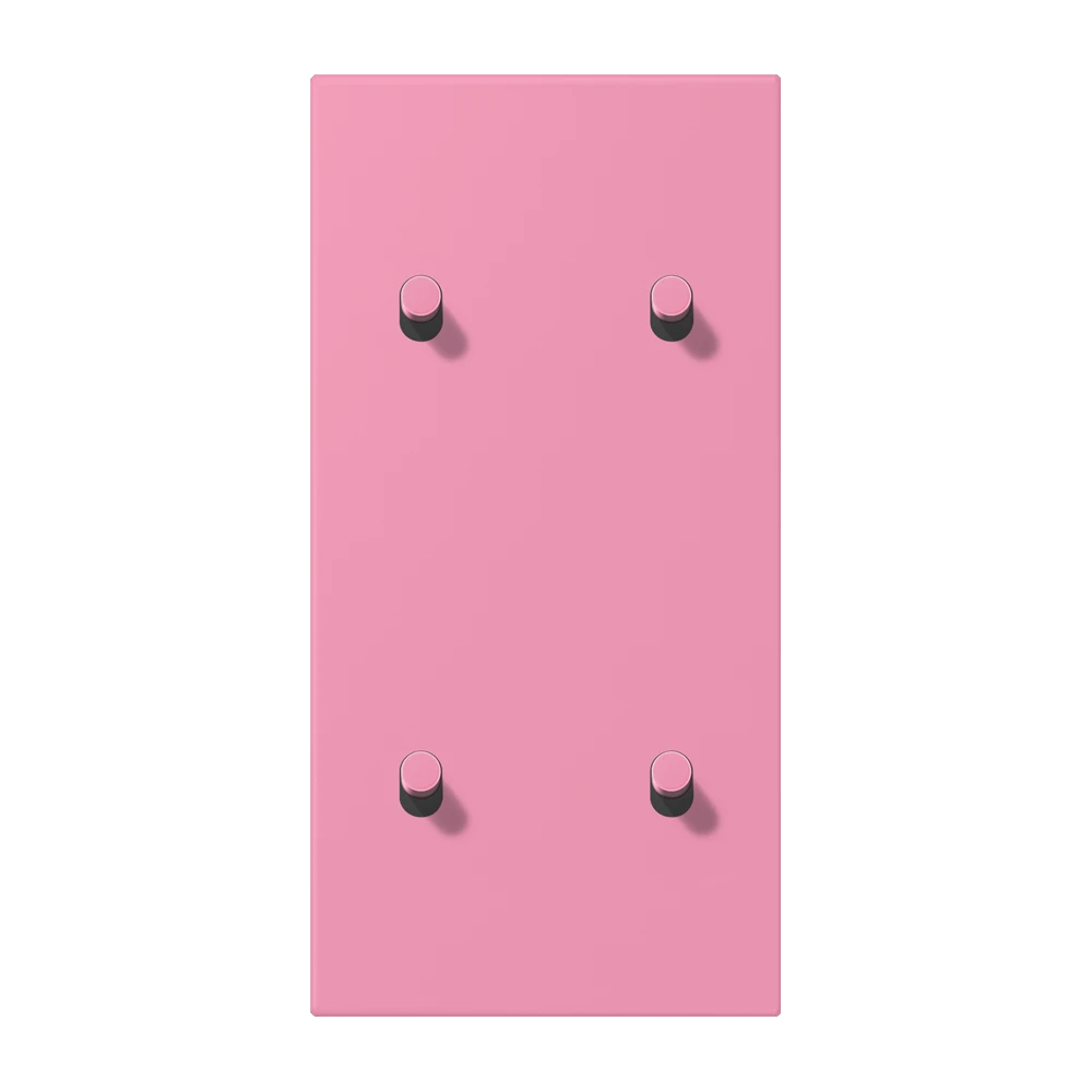 Centre plate with toggle lever "cylinder" 2-gang, 2 x 2 toggle levers, vertical, LS 1912 range, duroplastic lacquered, rose vif (4320C)