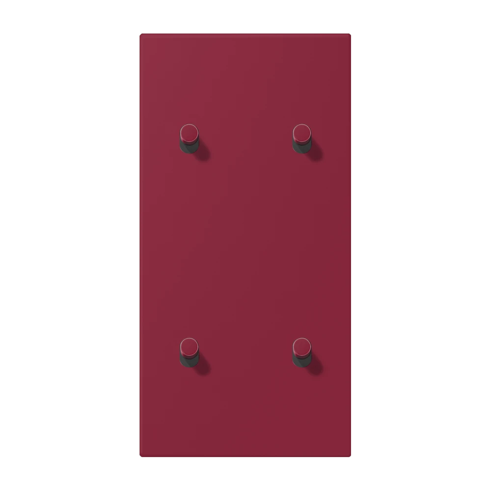 Centre plate with toggle lever "cylinder" 2-gang, 2 x 2 toggle levers, vertical, LS 1912 range, duroplastic lacquered, le rubis (4320M)