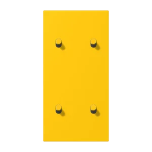 Centre plate with toggle lever "cylinder" 2-gang, 2 x 2 toggle levers, vertical, LS 1912 range, duroplastic lacquered, le jaune vif (4320W)