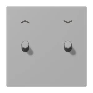 Centre plate with toggle lever "cylinder" "arrows" 1-gang, 2 toggle levers, LS 1912 range, duroplastic lacquered, gris moyen (32012)