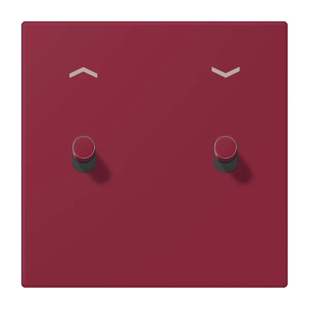 Centre plate with toggle lever "cylinder" "arrows" 1-gang, 2 toggle levers, LS 1912 range, duroplastic lacquered, le rubis (4320M)