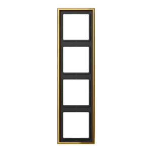 Frame 4-gang, LS 990, gold-coloured, vertical and horizontal installation