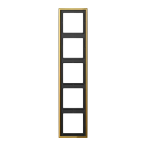 Frame 5-gang, LS 990, gold-coloured, vertical and horizontal installation