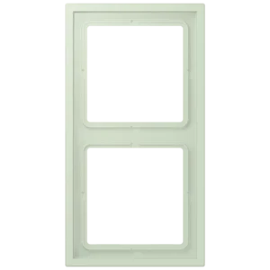 Frame 2-gang, LS ZERO, thermoplastic lacquered, vert anglais pâle (32042), vertical and horizontal installation