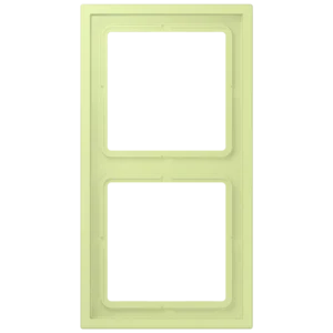 Frame 2-gang, LS ZERO, thermoplastic lacquered, vert jaune clair (32053), vertical and horizontal installation