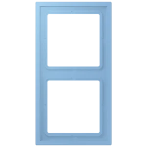 Frame 2-gang, LS ZERO, thermoplastic lacquered, bleu céruléen 59 (4320N), vertical and horizontal installation