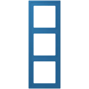 Frame 3-gang, LS ZERO, thermoplastic lacquered, bleu céruléen 31 (32030), vertical and horizontal installation