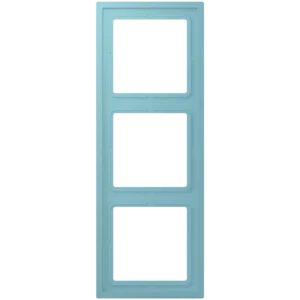 Frame 3-gang, LS ZERO, thermoplastic lacquered, céruléen moyen (32032), vertical and horizontal installation