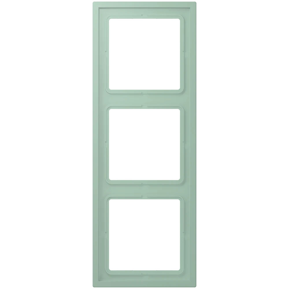 Frame 3-gang, LS ZERO, thermoplastic lacquered, vert anglais clair (32041), vertical and horizontal installation