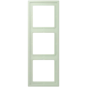 Frame 3-gang, LS ZERO, thermoplastic lacquered, vert anglais pâle (32042), vertical and horizontal installation