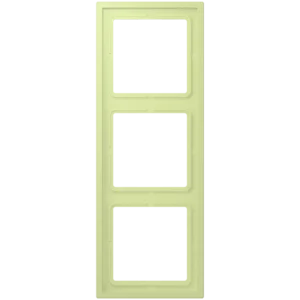Frame 3-gang, LS ZERO, thermoplastic lacquered, vert jaune clair (32053), vertical and horizontal installation