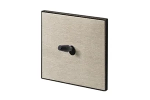 Lithoss Cockpit, 2 + 2 + 2 toggles, Circum vertical frame, 24V push button, Stainless Steel with Textured Black cone